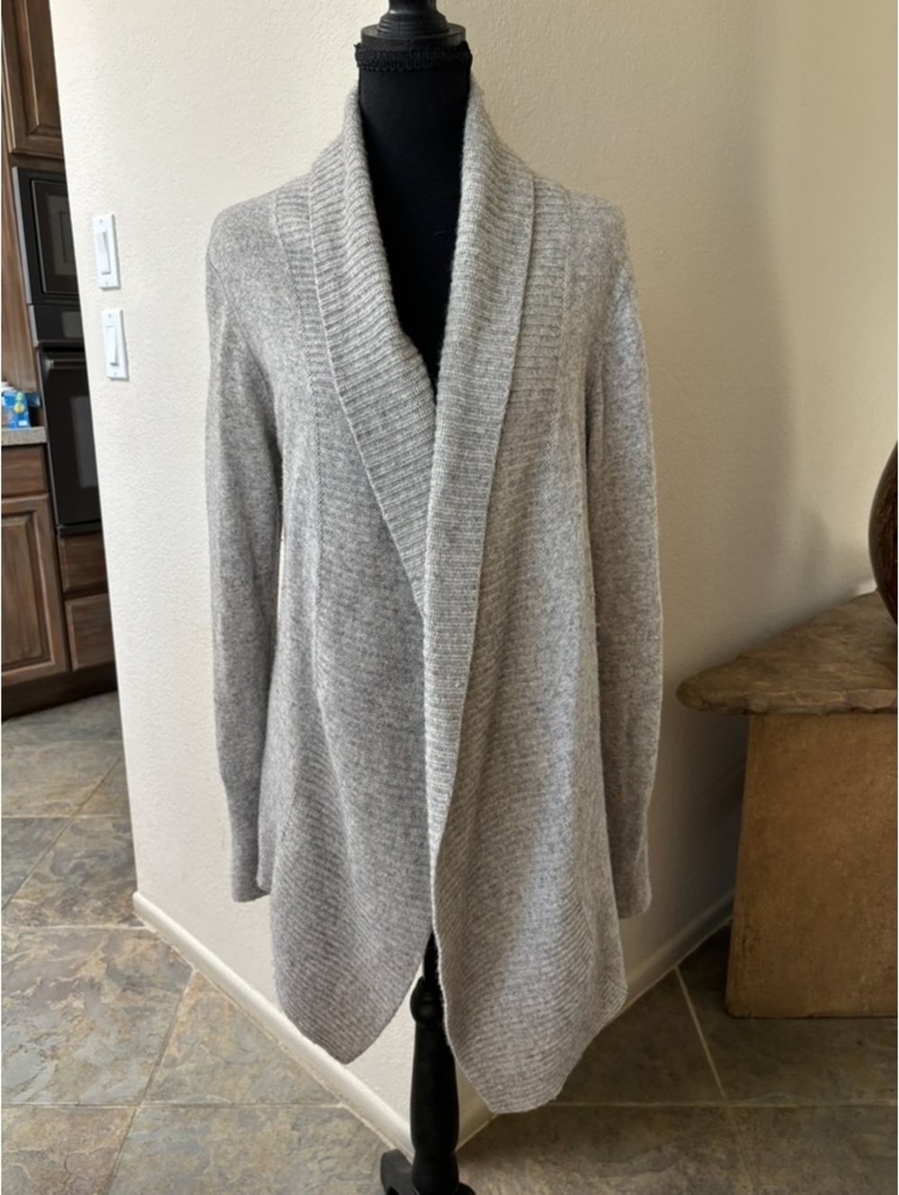 Banana Republic Italian Yarn Wool Cashmere Shawl Cardigan L
